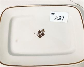 MEAKIN IRONSTONE “TEA LEAF” PLATTER. ( one blemish see photo) 
15.5” L.      $35