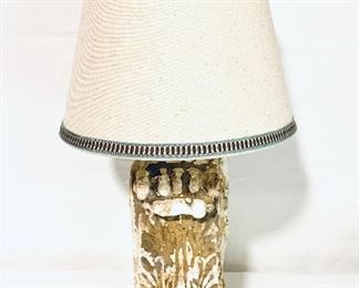STONE/PLASTER LAMP w/ SHADE 
27”t.     $135