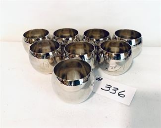 Set of eight TOWLE silver plate Jefferson cups 2 1/2 inches tall $85