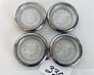 Set of four Italian silver plate coasters $20