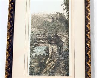 REINBACH- Salzburg Mouchsberg Engraving 17”w x 26” t 
$185