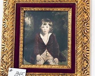 Portrait of young boy in gilded frame 19 inches wide by 21 inches tall  Portrait from copper plate from London 1821
$375