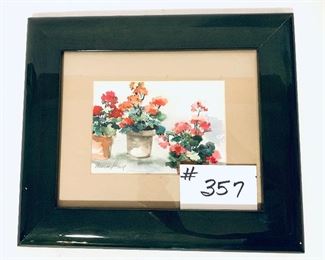 Adrianne Penny original watercolor geraniums $99