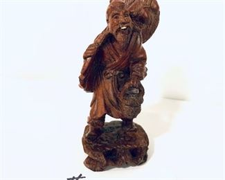 Vintage carved oriental figure 6 inches tall $40