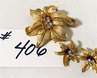 Frances Hirsch Lily pin and earrings 
Set $40