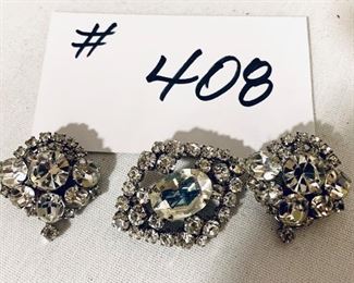 Vintage brooch and clip on earrings $30