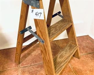 Two-step wooden ladder $45