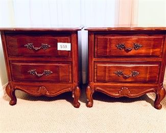 Pair of Bassett end tables 
24 inches wide by 24 inches tall by 15.5 inches deep $300