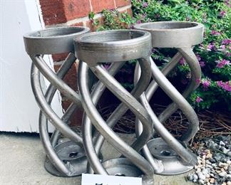 Metal candle holders 9 inches tall 
set of 3      
$45 