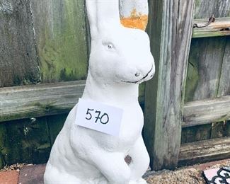 Concrete rabbit 
ear has been repaired 
24 inches tall $20