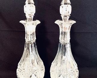 Pair of crystal decanters 16 inches tall $47