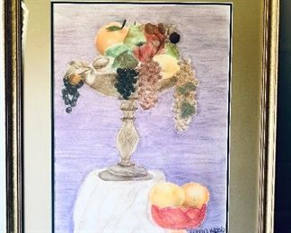 Pastel art framed 27 inches wide by 33 inches tall artist Lorrin Webb  $95