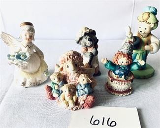 Collection of five figurines 
3 to 5 inches tall
 set $30