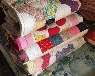 Vintage hand sewn quilts 