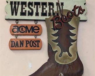 Western Boot Sign