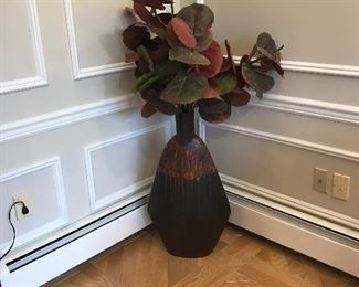 Metal Vase w/Synthetic Leaves 4'3"h without leaves - $65
