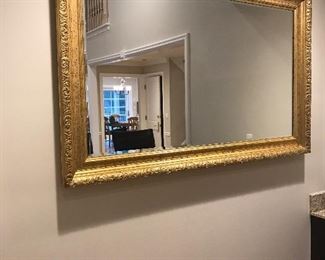 Gold Gilt Wall Mirror 56"w x 36"h  can hang horizontally or vertically, -  $125