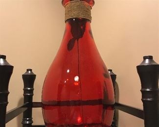 Amber color Glass Vase, -  $35