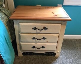 (1 of 2) Two-Tone Pine Nightstand 26"w x 16"d  x 24.5"h    $100