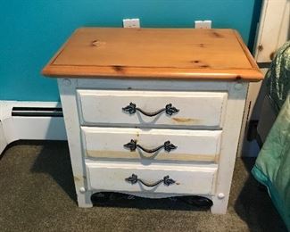 (2 of 2)Two-Tone Pine Nightstand 26"w x 16"d  x 24.5"h  $100