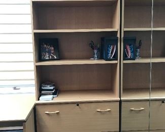 The Door Store Wood Laminate Office Bookcase/File Cabinet  37"w x 16"d x 86"h  $250