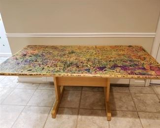 Rectangular, Paintable Wood Craft Table  $50    
6'L x 3'w x 30"h     6 matching Chairs, $25 each