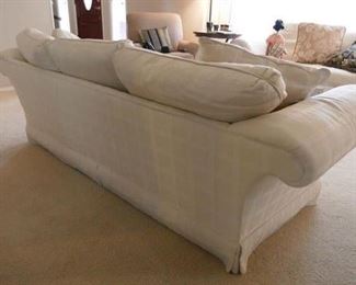 $100 - North Hickory white on white plaid sofa (2 available). Very good used condition. 90" arm to arm, 32" deep, 25" h (now)
