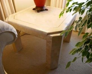 $45 - Faux marble tiled accent table. 30" square x 21" h  (after)