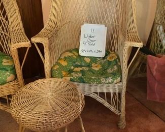 P-B1-11   $45      Wicker Chair w/Table (27"L x 24"D x 39"H)