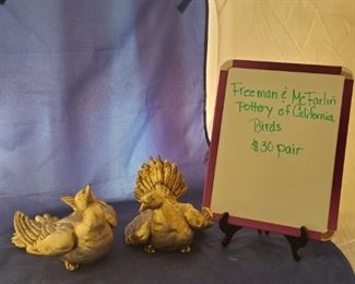 P-LR-30    $30 pair    Freeman and McFarlin Pottery of California Birds