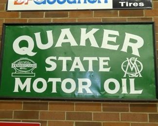 36X60 EARLY QUAKER STATE MOTOR OIL SIGN 