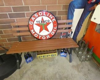 24IN. TEXACO SIGN & BENCH 