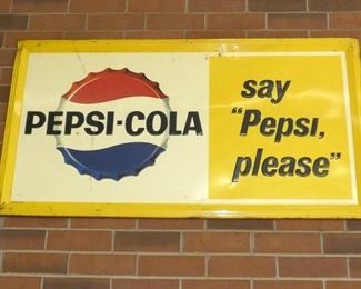 EMB. PEPSI COLA SIGN 