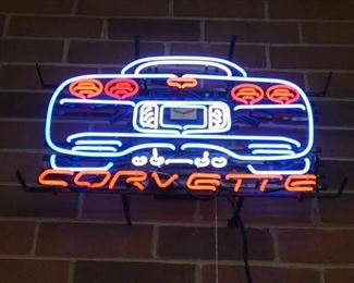 REAR VIEW CORVETTE NEON SIGN 