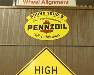 ORG. PENNZOIL MOTOR OIL SIGN 