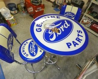 FORD DEALER TABLE & STOOLS 
