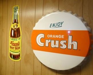 ROOT BEER BOTTLE - ORANGE CRUSH CAP  