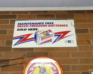 UNUSUAL DELCO BATTERY SIGN 