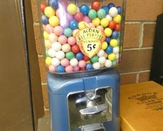 ORG. 5 CENT ACORN GUM MACHINE 