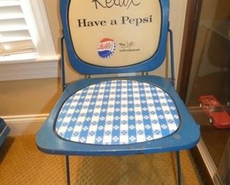 RARE METAL PEPSI COLA FOLDING CHAIR 