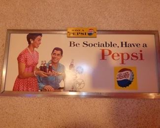 12X28 PEPSI CARDBOARD W/ORG. FRAME 