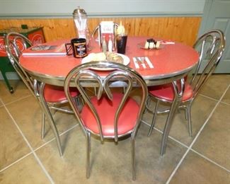 1950'S CHROME TABLE SET 