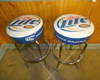 2 MILLER LITE BAR STOOLS 