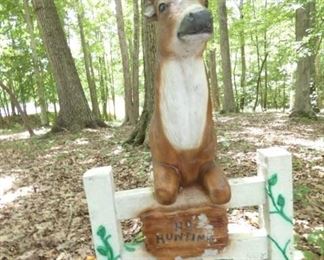 VIEW 3 4FT. CONCRETE NO HUNTING DEER  