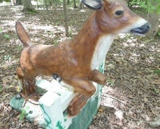VIEW 2 SIDE VIEW CONCRETE DEER STATUE 