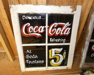 24X29 COCA-COLA PAINTED WINDOWN 