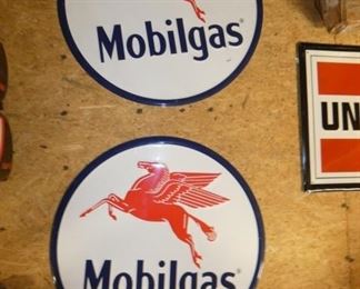 (2) 23IN. MOBILGAS SIGNS 