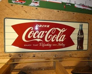 32X12 EMB. COKE FISHTAIL SIGN 