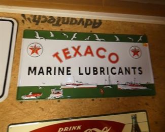 34X17 EMB. TEXACO MARINE SIGN 