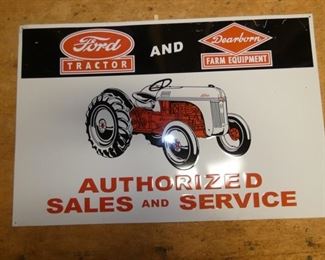 36X24 EMB. FORD TRACTOR SIGN 